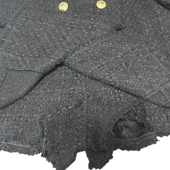 House of Harlow 1960 Black Tweed Wool Blend Skort Size L - Picture 11 of 16